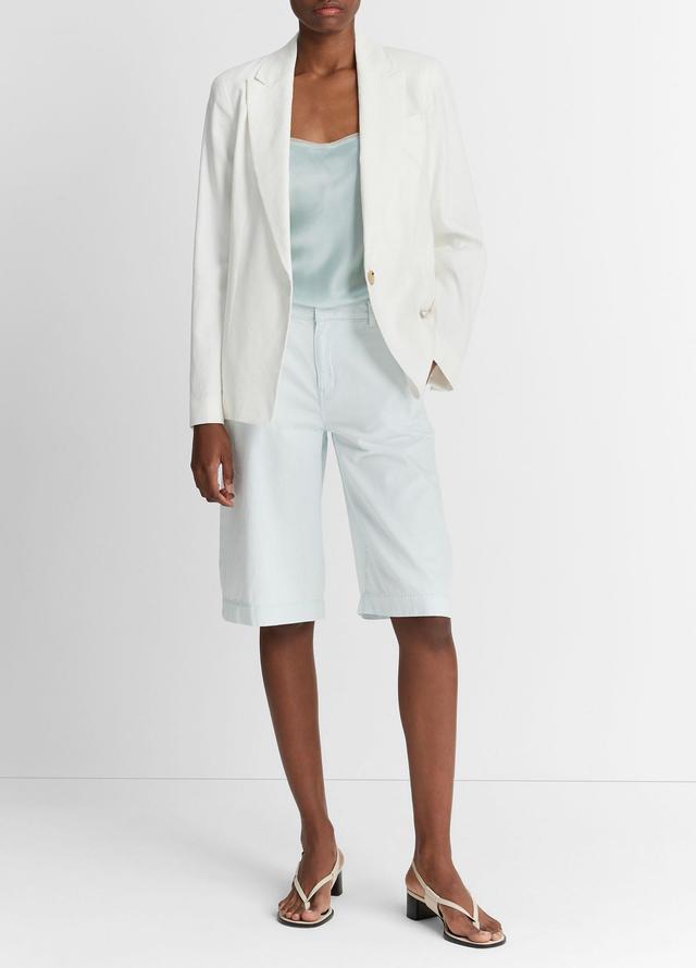 Womens Linen-Blend Single-Breasted Blazer, Off White, Size 12 Vince Product Image