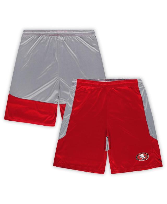 Fanatics Mens Scarlet San Francisco 49ers Big Tall Team Logo Shorts - Scarlet, Silver Product Image