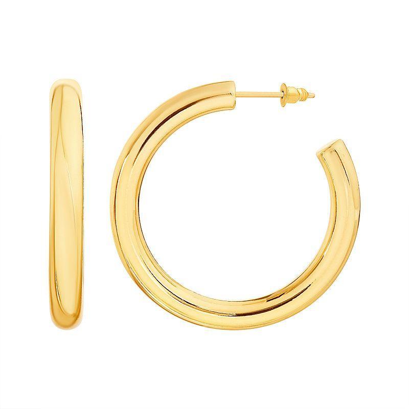 Paige Harper 33 mm 14k Gold Over Recycled Brass Hoop Earrings, Womens, Gold Tone Product Image