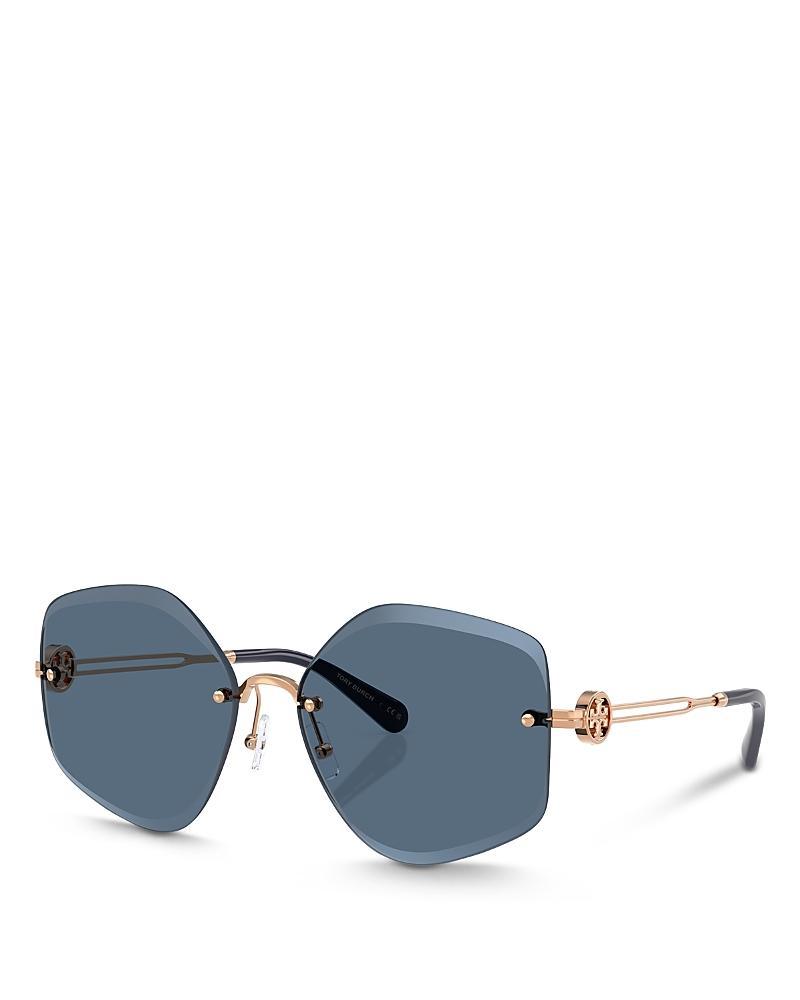 TORY BURCH Geometric-frame Sunglasses In Dark Blue Product Image