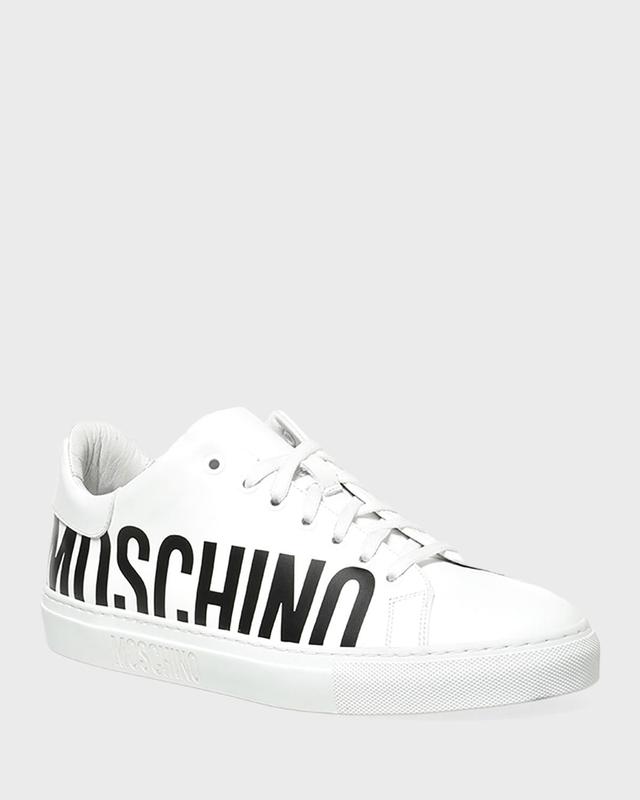 Mens Bicolor Logo Leather Low-Top Sneakers Product Image