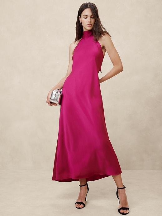 Silky Open-Back Maxi Dress Product Image