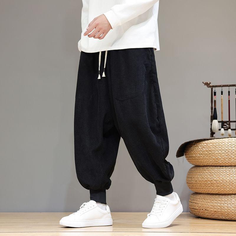 Mid Rise Plain Baggy Pants Product Image