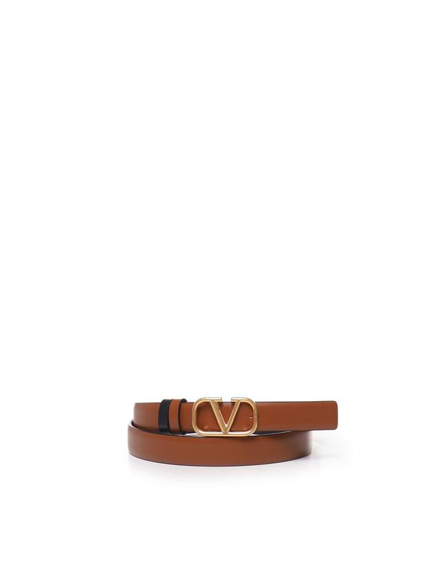 Vlogo Reversible Calfskin Belt In Brown Product Image