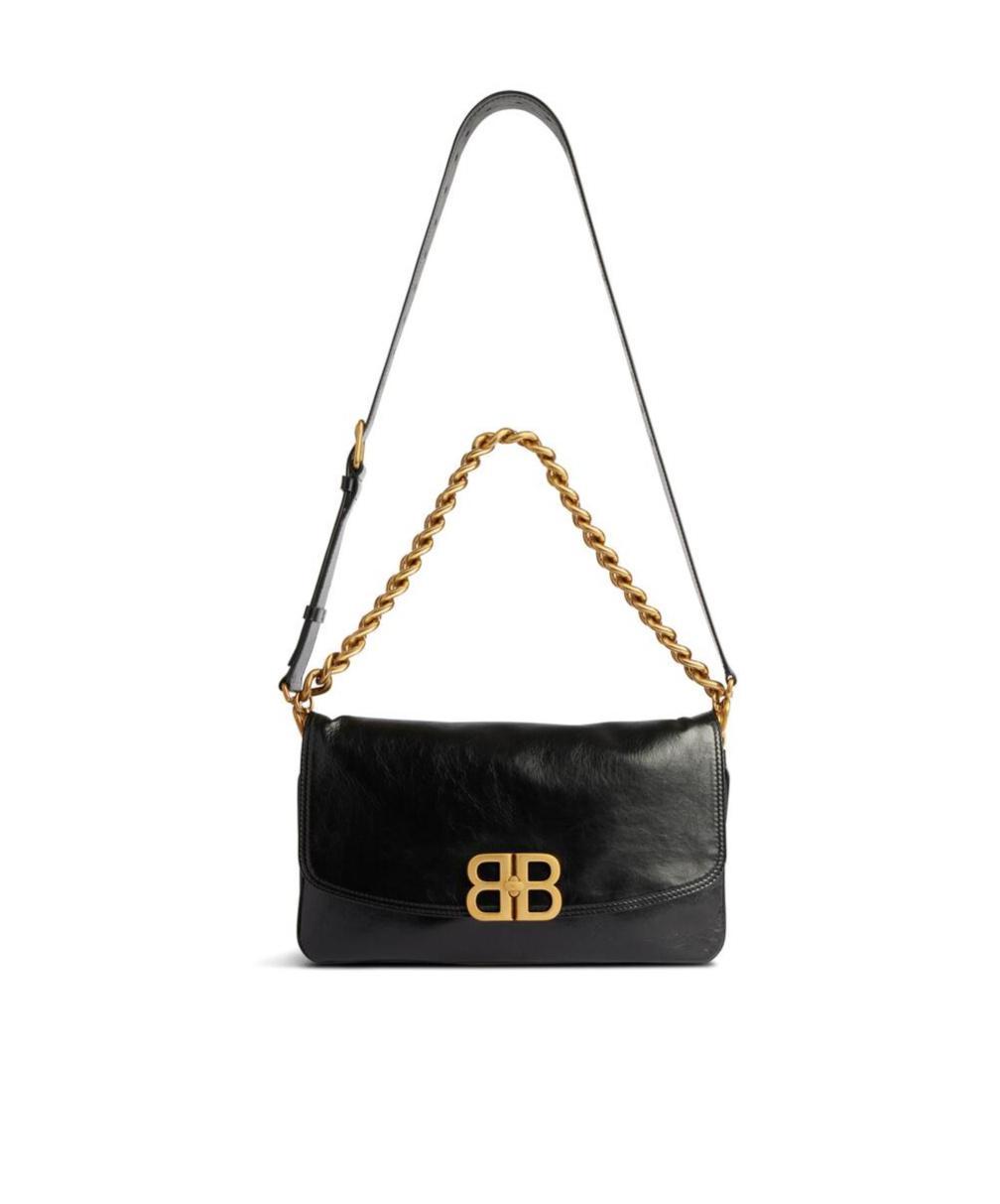 BALENCIAGA Bb Soft Large Leather Shoulder Bag In Black Product Image