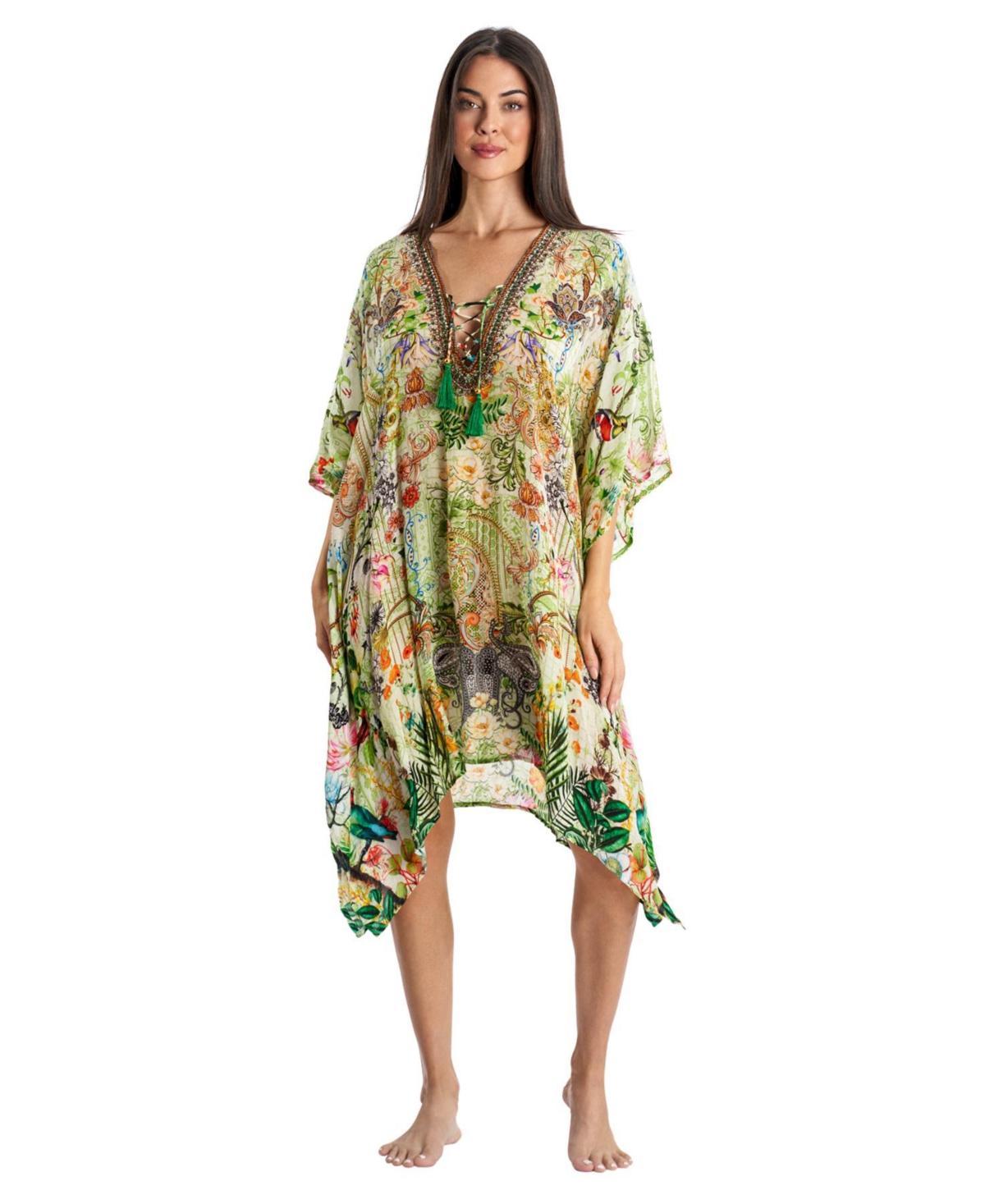 La Moda Clothing Womens V-neck Short Kaftan Dress Product Image