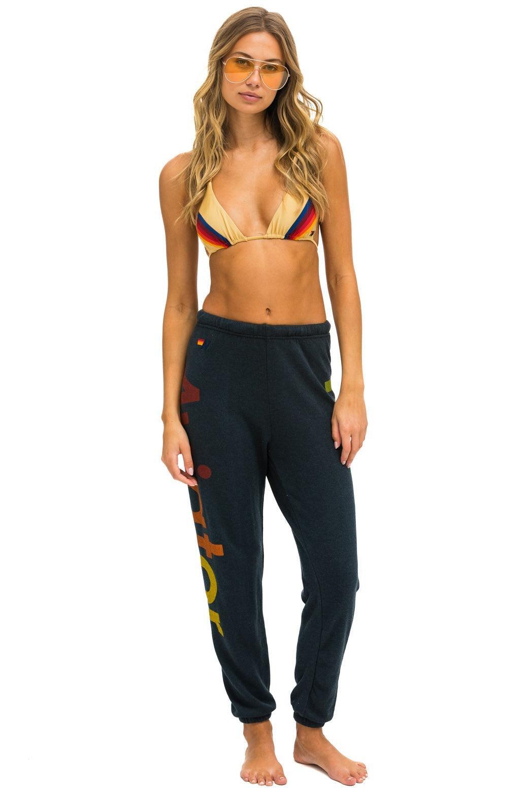 AVIATOR NATION 2 SWEATPANTS - CHARCOAL Female Product Image