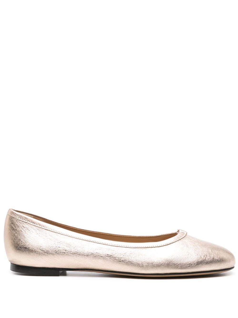 Marcie Metallic Leather Ballerina Flats In Leather Sole Product Image