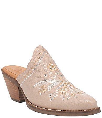 Dingo Wildflower Leather Floral Embroidered Western Mules Product Image