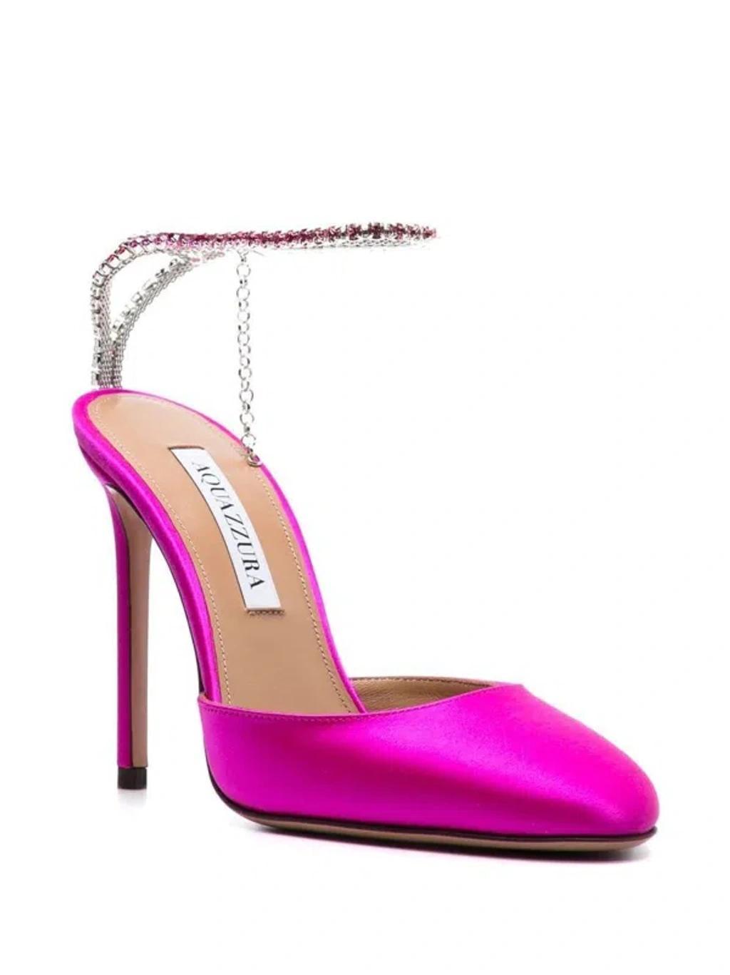 Ice 105 Crystal-embellished Satin Pumps In Pink Product Image