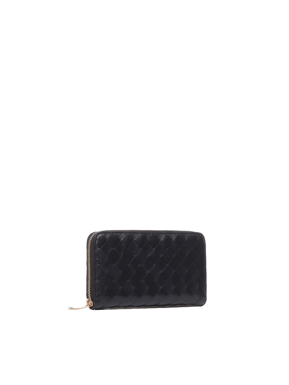 Interwoven Wallet With Zip In Black Product Image