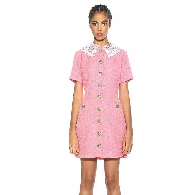 Alexia Admor Womens Grady Collared Tweed Shirt Dress - Pink Product Image