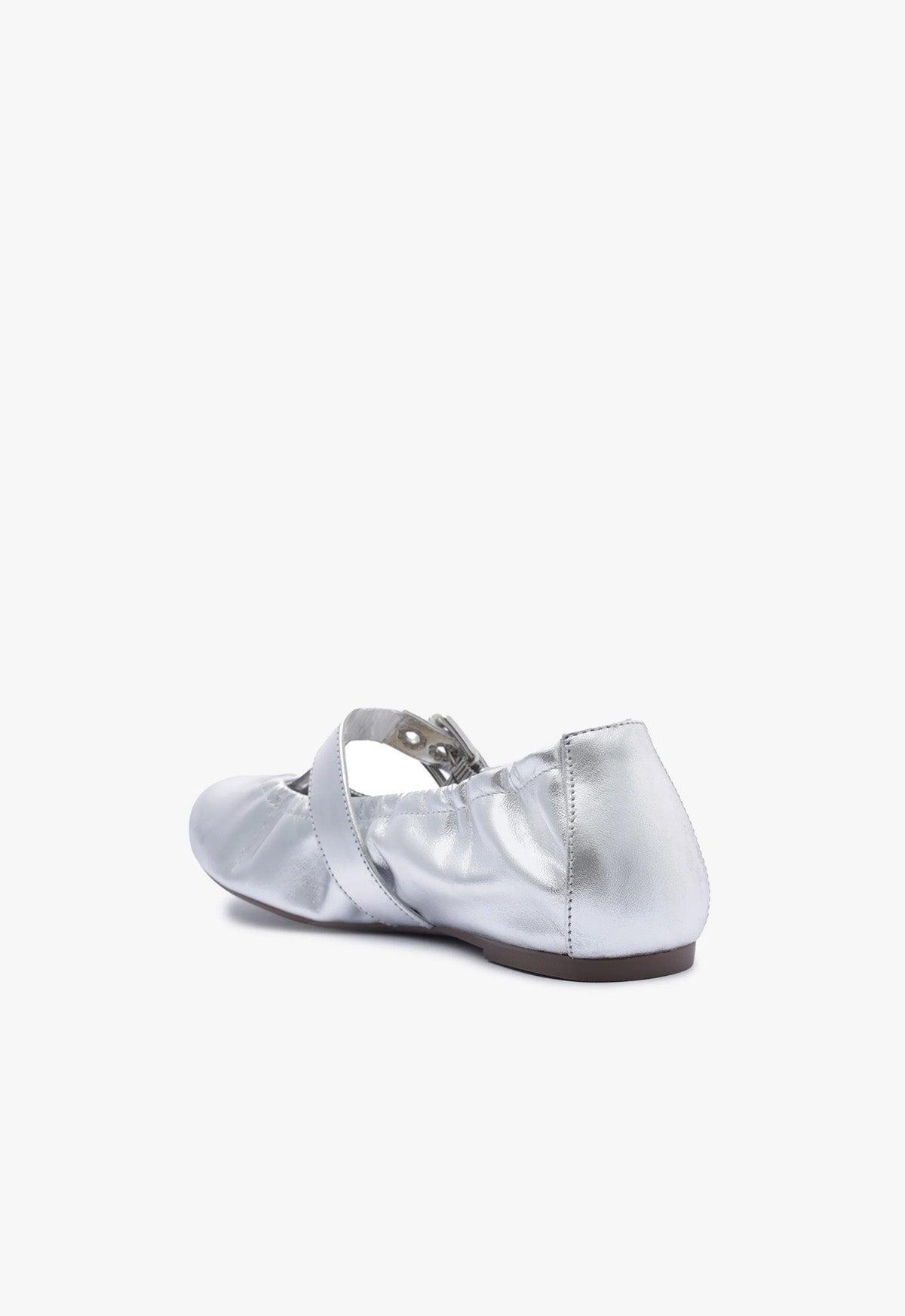 Calita Metallic Leather Flat Female Product Image