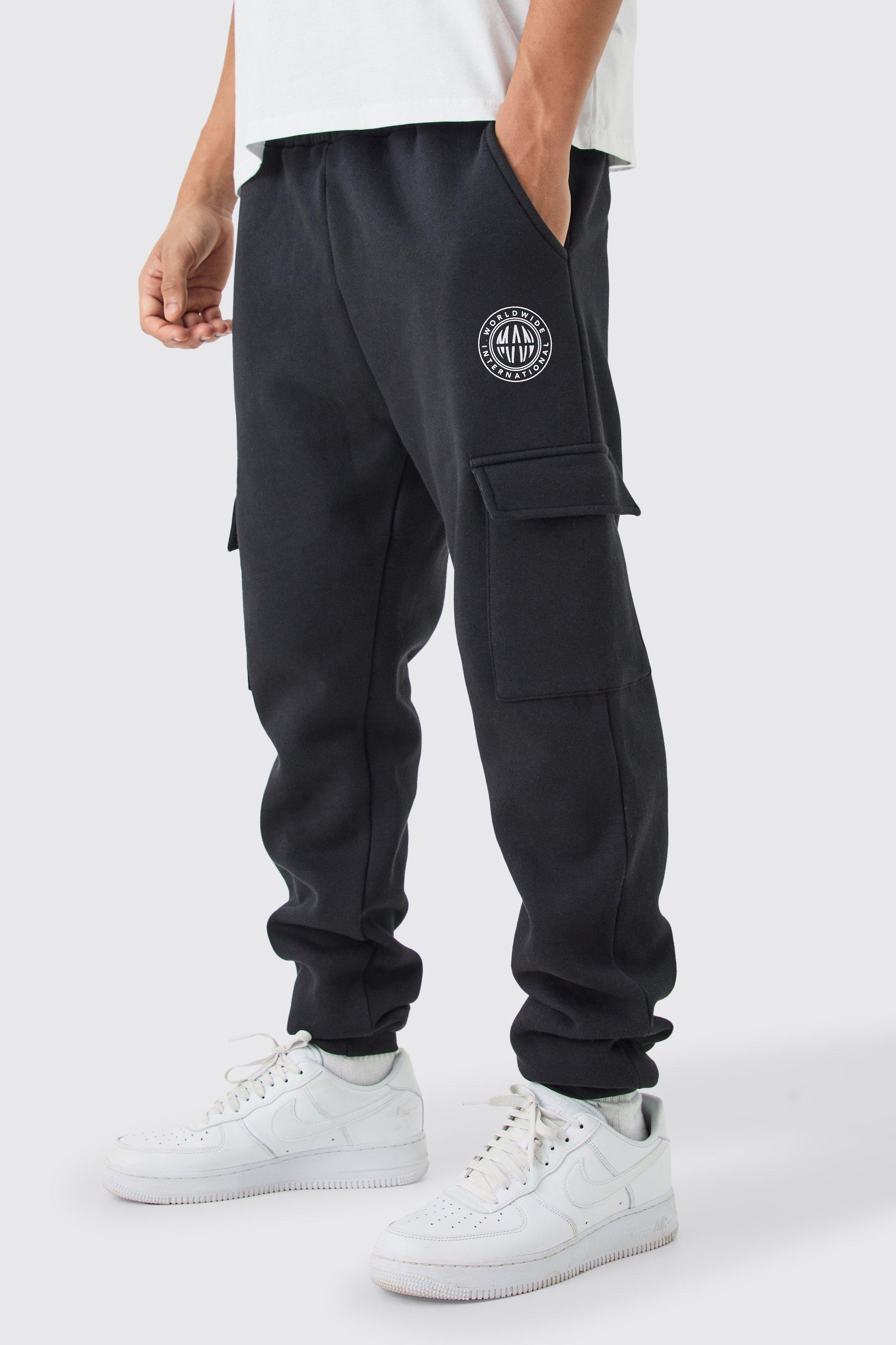 Slim Fit Man Cargo Sweatpants | boohooMAN USA Product Image