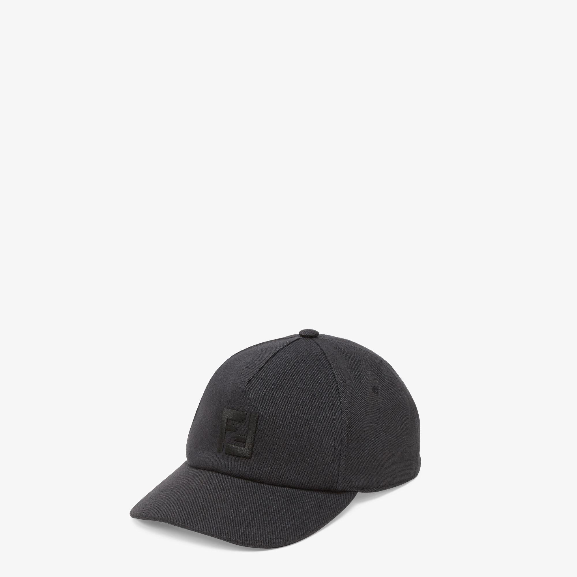 HatBaseball cap in black cotton Product Image