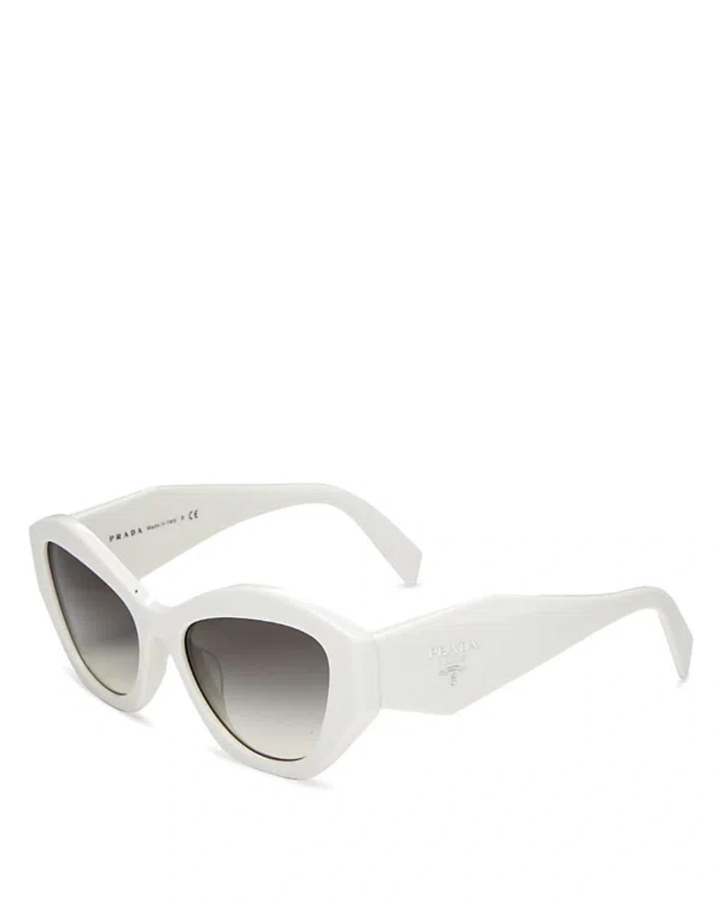 Symbole Geometric Sunglasses, 55mm In White/gray Product Image