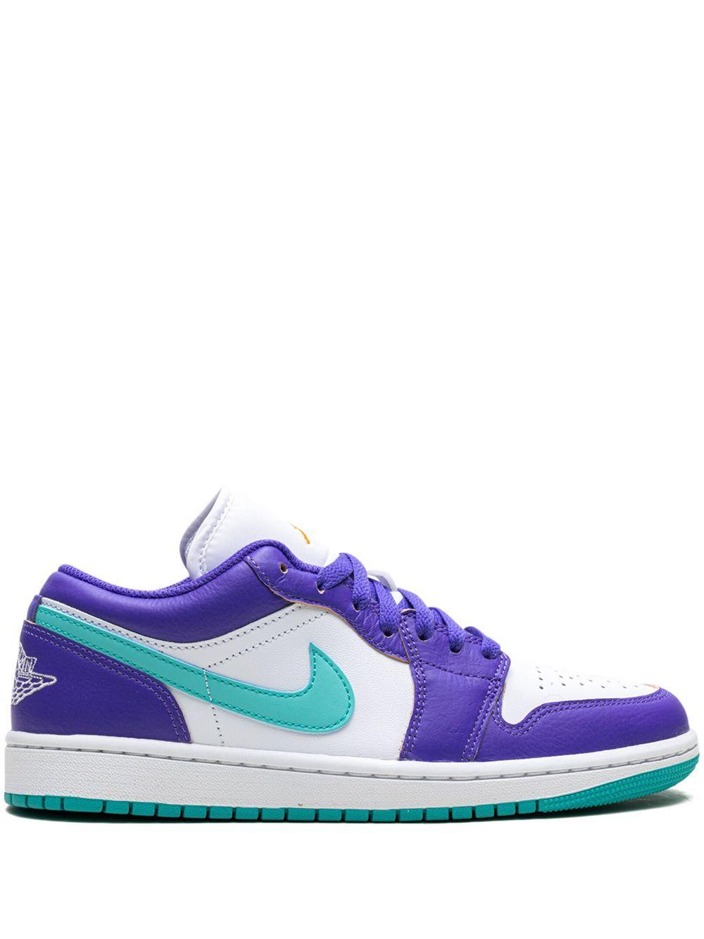 JORDAN Men's Air  1 Low Se Shoes In White/purple/teal Product Image