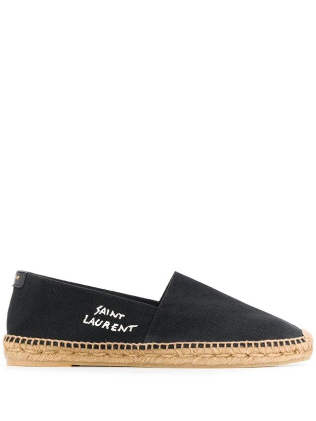 SAINT LAURENT Espadrillas In Tela Con Ricamo  In Black Product Image