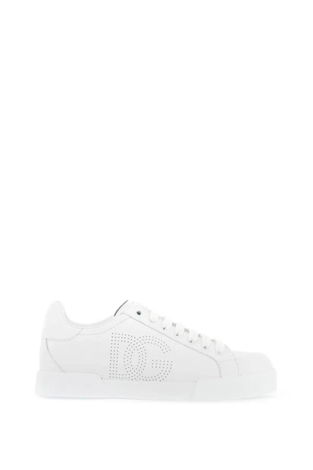 DOLCE & GABBANA White Leather Sneakers product image