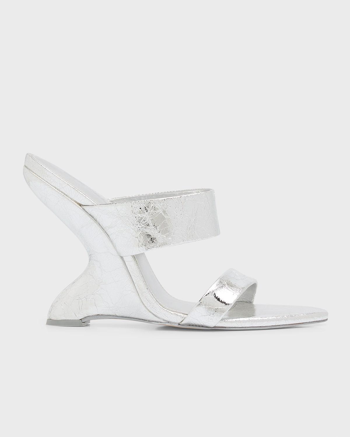 Yara Metallic Wedge Slide Sandals Product Image