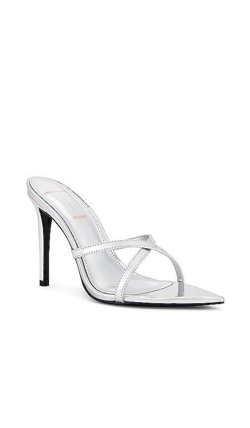 BLACK SUEDE STUDIO Arianna Sandal in Metallic Silver. - size 10 (also in 6, 6.5, 7, 7.5, 8, 8.5, 9, 9.5) Product Image