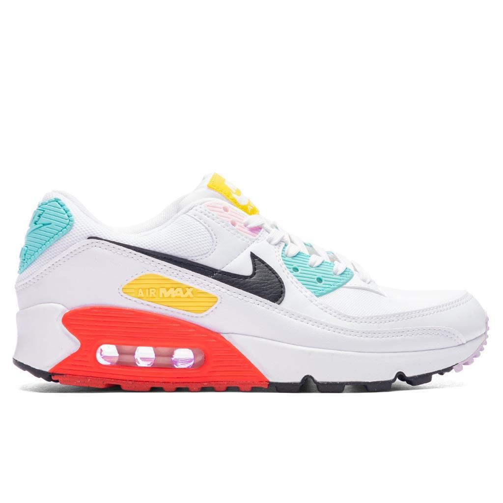 Women's Air Max 90 NN - White/Black/Pink Foam/Bright Crimson Female Product Image