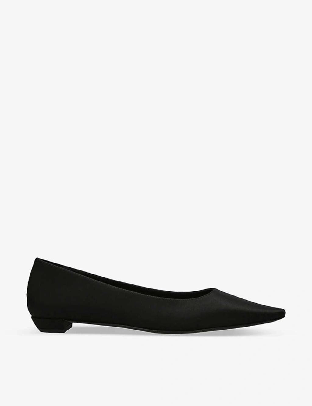 THE ROW Claudette Leather Point-toe Flats In Black Product Image