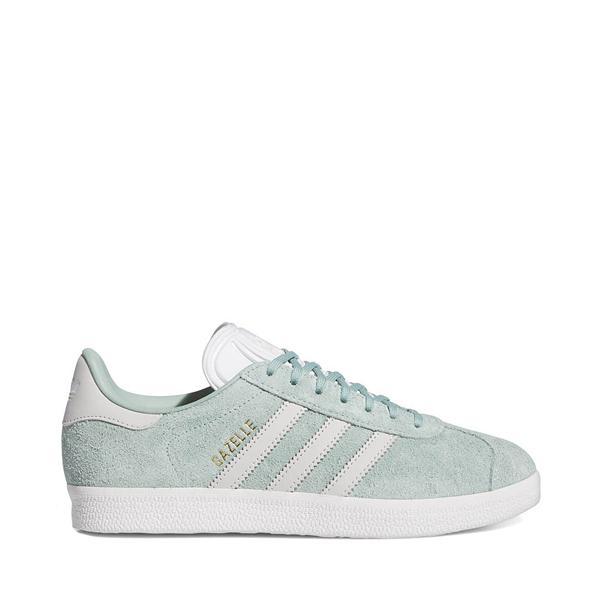 Womens adidas Gazelle Athletic Shoe - Hazy Green / Off White / White Product Image