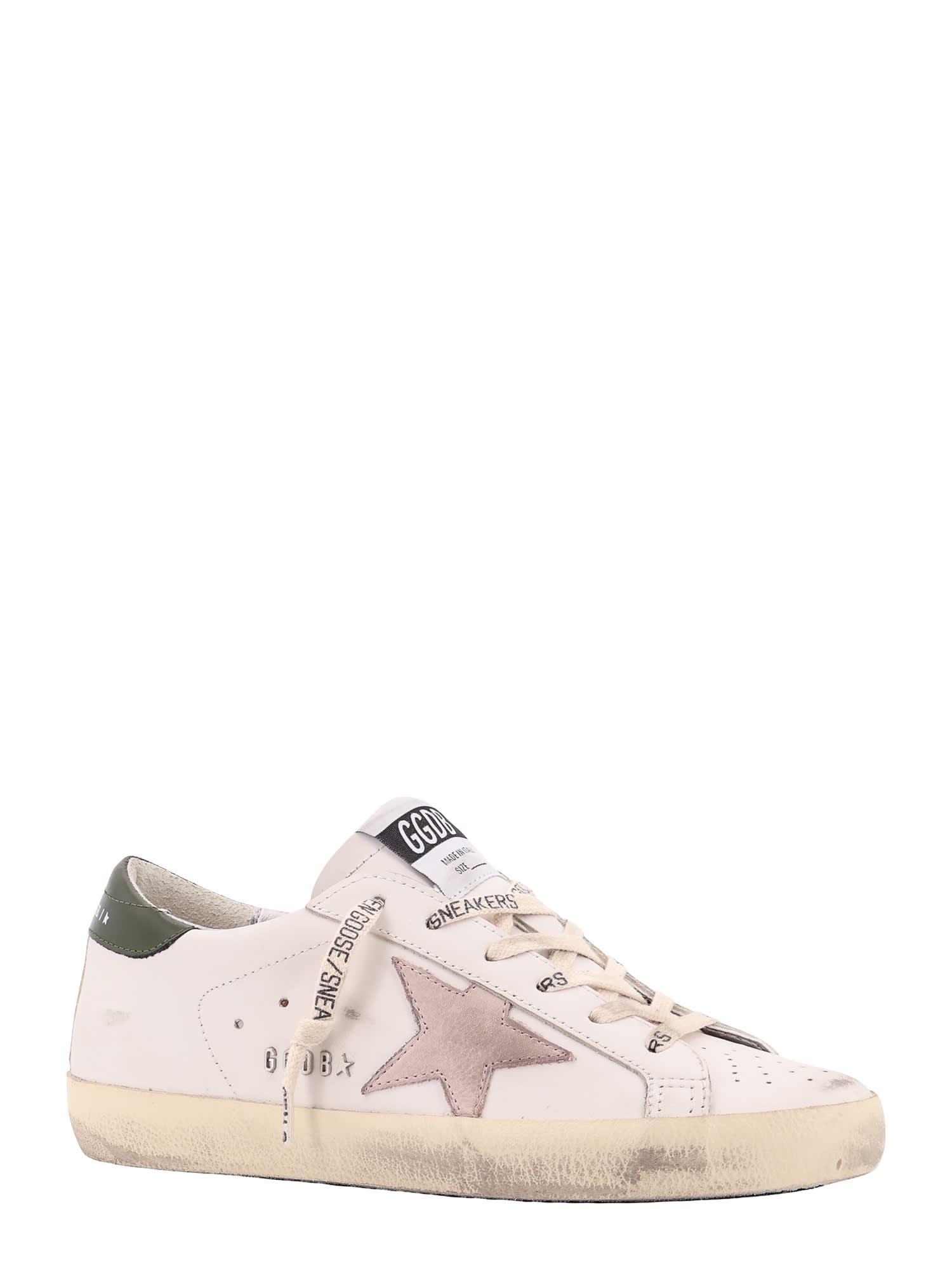 Leather Sneakers With Iconic Star In White Product Image