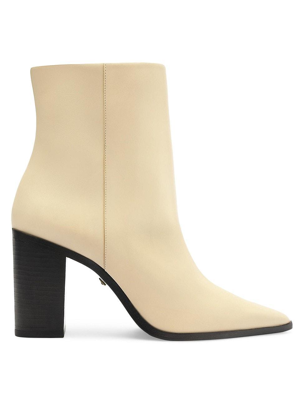 Womens Mikki 85MM Block-Heel Leather Booties Product Image