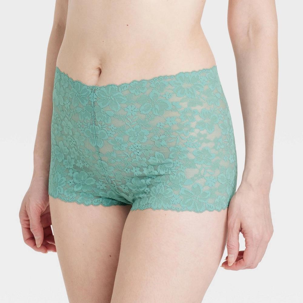 Womens Allover Lace Boy Shorts - Auden Tidal Flow M Product Image