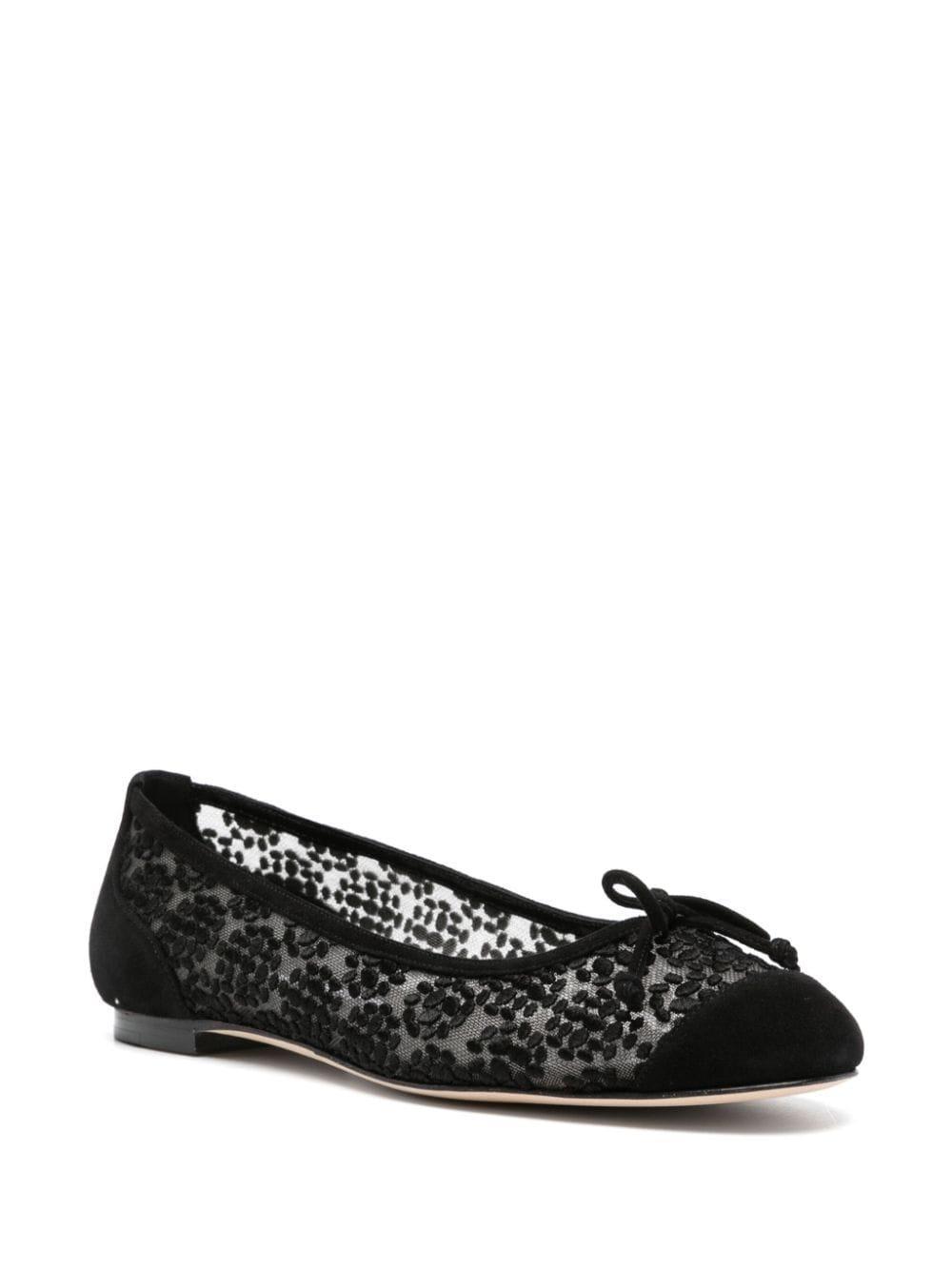 Capbal Lace Cap-toe Ballerina Flats In Blck0015/ywov976x Product Image