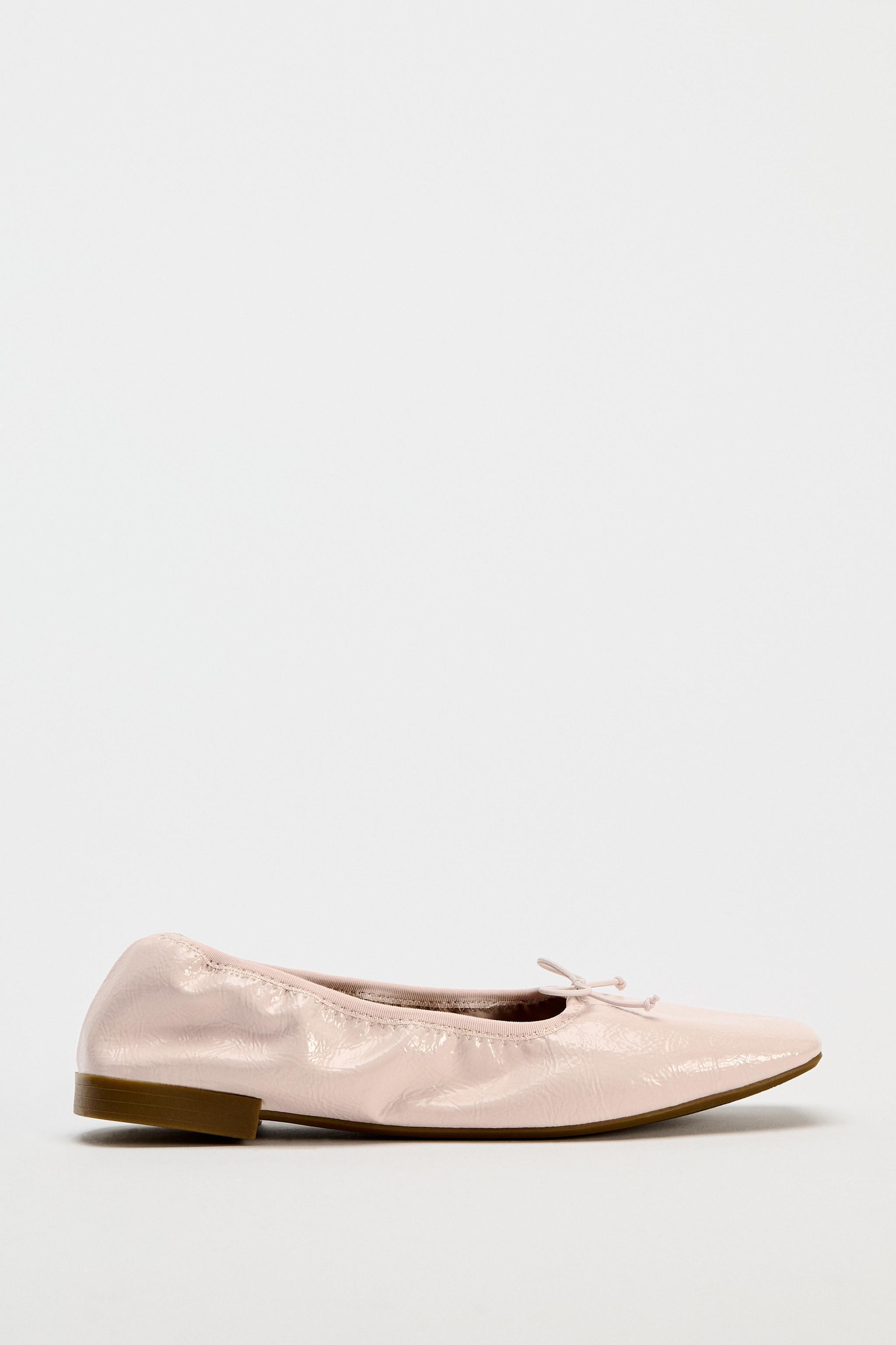 FAUX PATENT LEATHER BOW BALLET FLATS product image