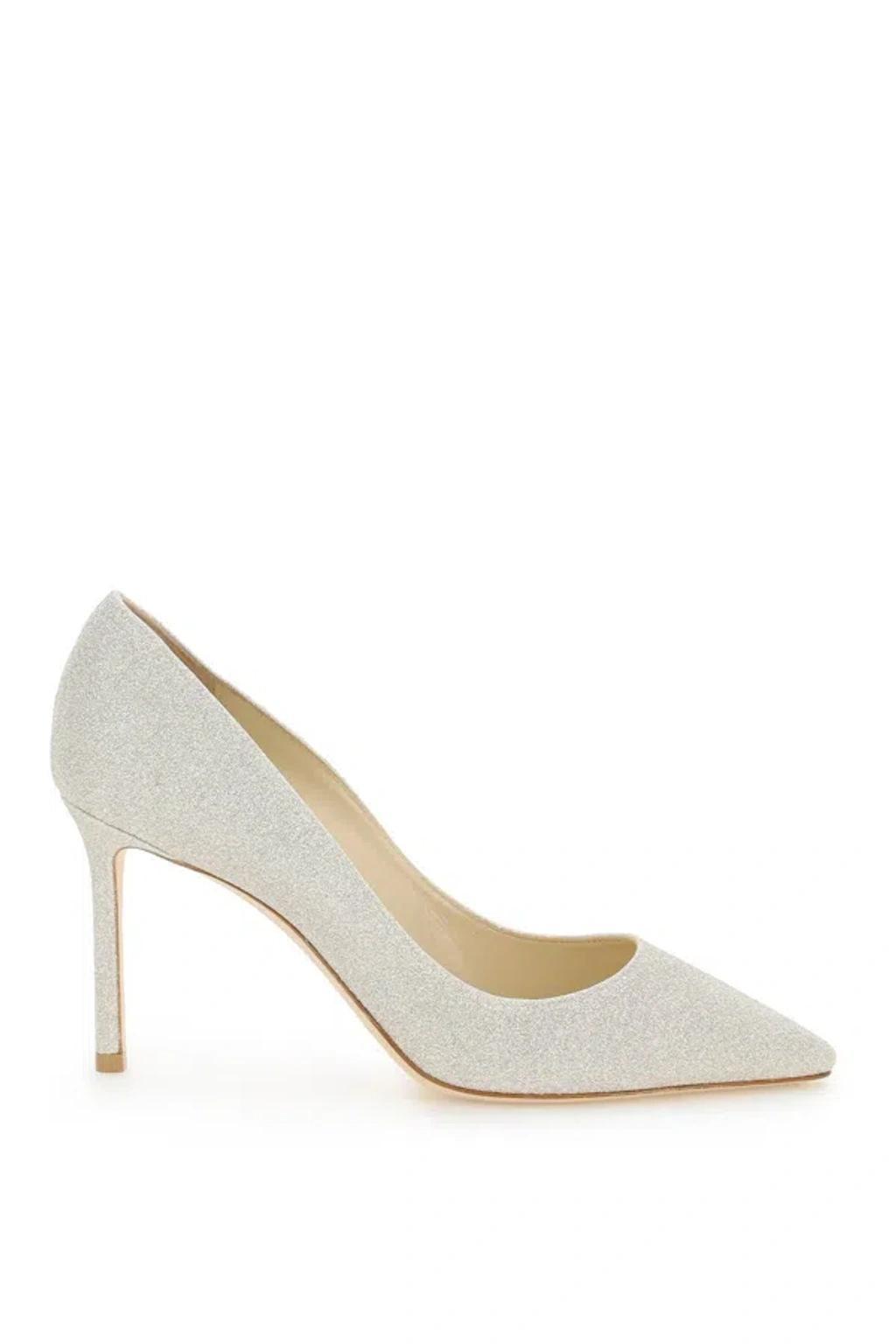 JIMMY CHOO Romy 85 Dusty Glitter Pumps In Gold Product Image