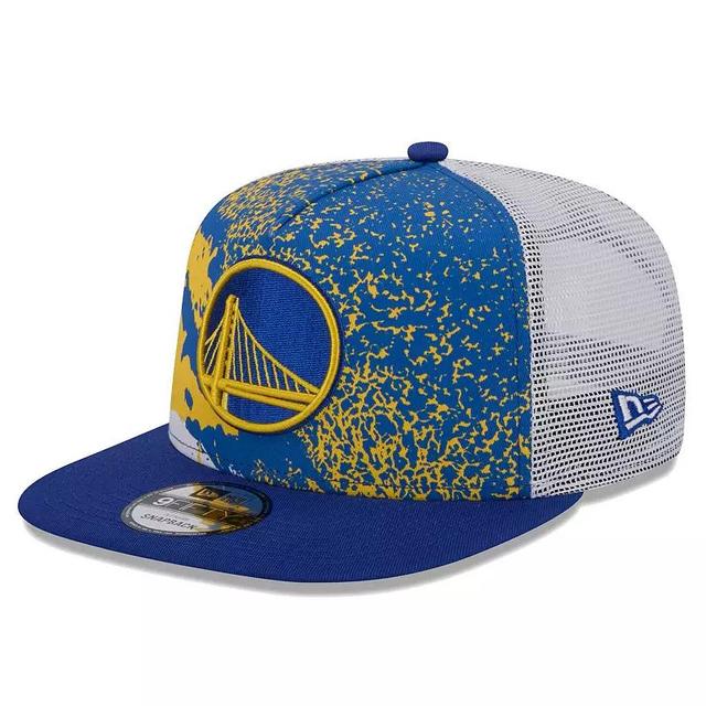 Mens New Era Royal Golden State Warriors Court Sport Speckle 9FIFTY Snapback Hat Product Image