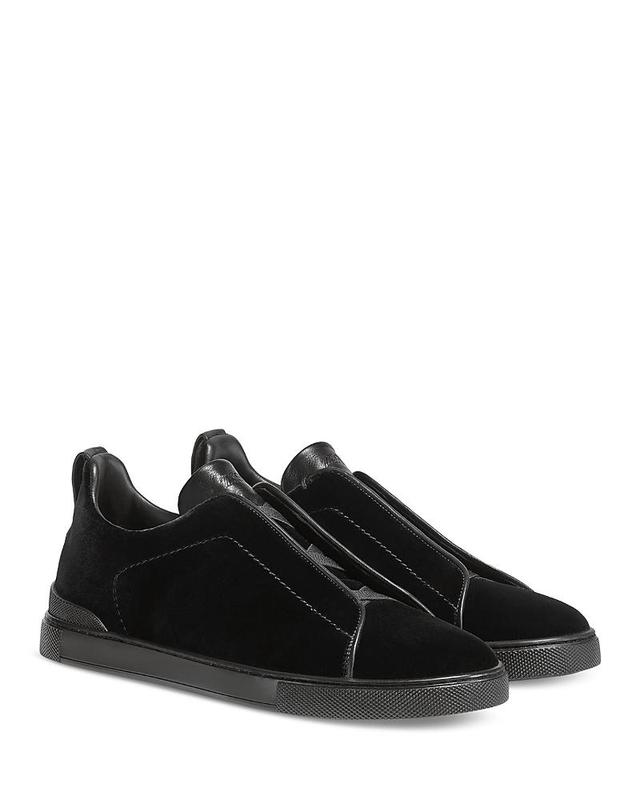 ZEGNA Triple Stitch Velvet Sneaker Product Image