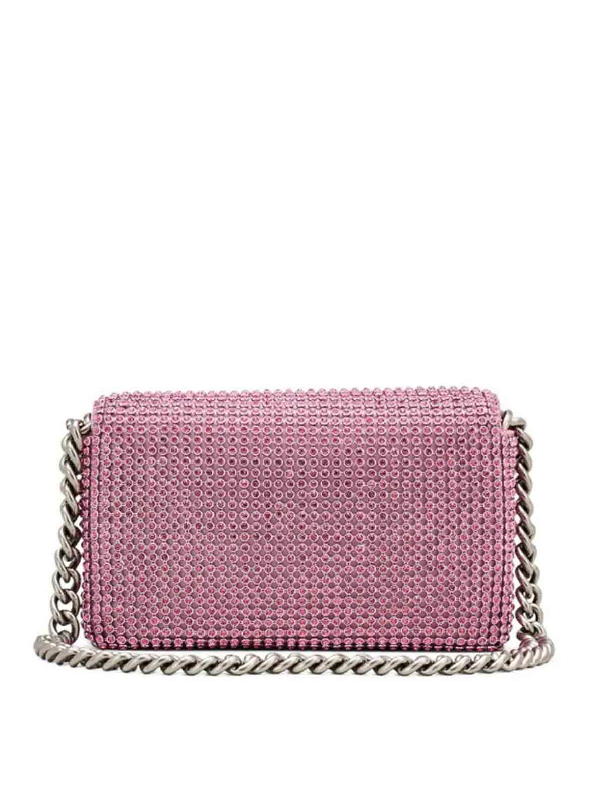 MARC JACOBS Rectangular Shoulder Bag Synthetic Diamonds In Nude & Neutrals Product Image