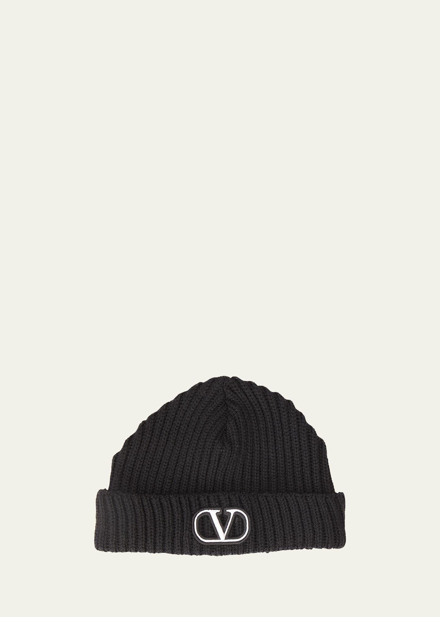 Mens V-Logo Knit Beanie Hat product image