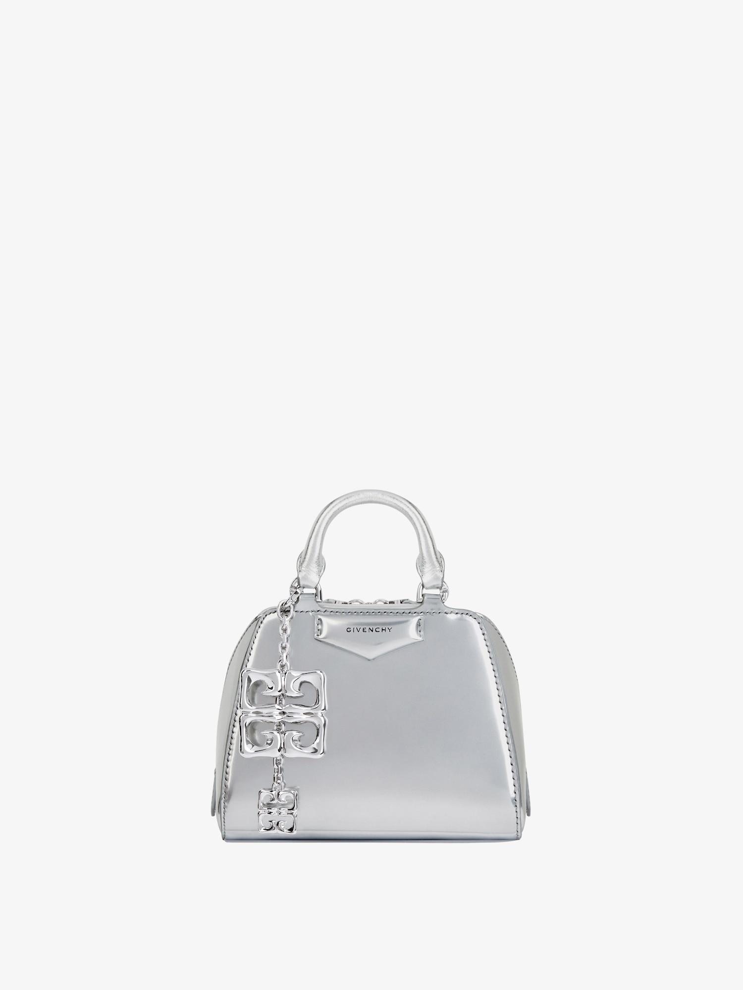 Nano Antigona Cube bag in laminated leather with charm Product Image