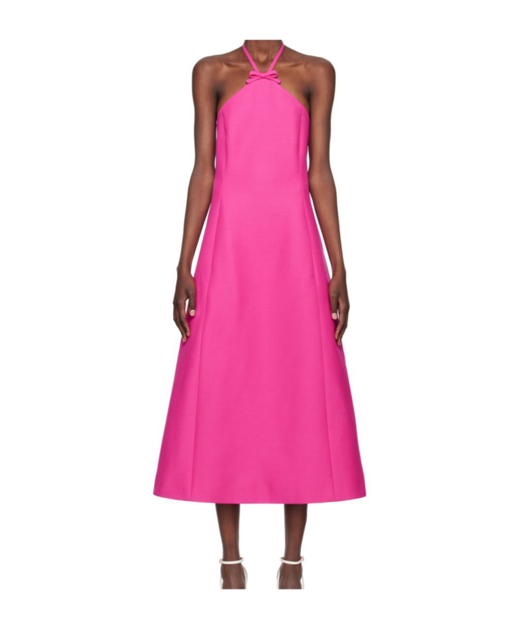 VALENTINO Pink Crepe Couture Midi Dress In Uwt Pink Pp Product Image