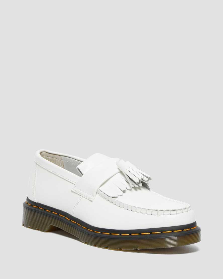 Adrian Yellow Stitch Leather Tassel Loafers Product Image