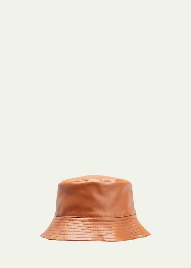 Womens Leather Logo Bucket Hat Product Image