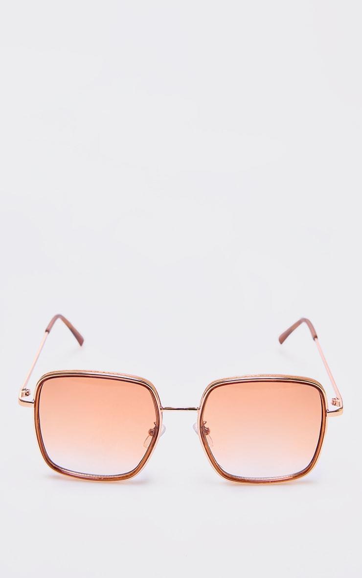 Rose Gold Frame Oversized Square Sunglasses Product Image