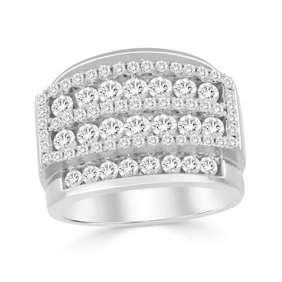 Men's 2-1/2 CT. T.w. Multi-Diamond Layered Ring in 10K White Gold Product Image