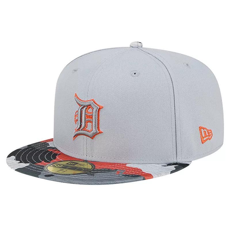 Mens New Era Gray Detroit Tigers Active Team Camo 59FIFTY Fitted Hat Product Image