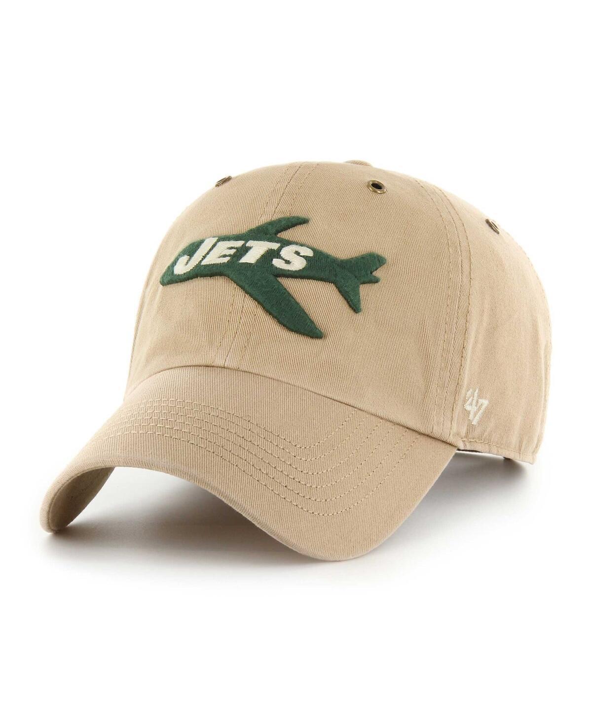 Mens 47 Brand Khaki New York Jets Overton Clean Up Adjustable Hat Product Image