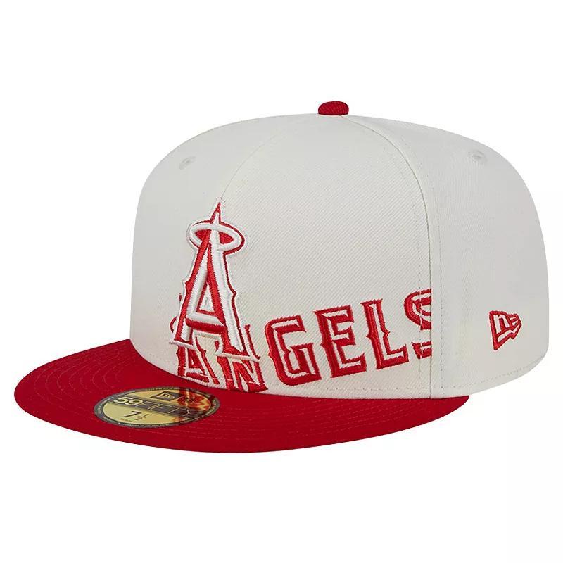 Mens New Era Cream/Red Los Angeles Angels Lonestar 59FIFTY Fitted Hat Product Image