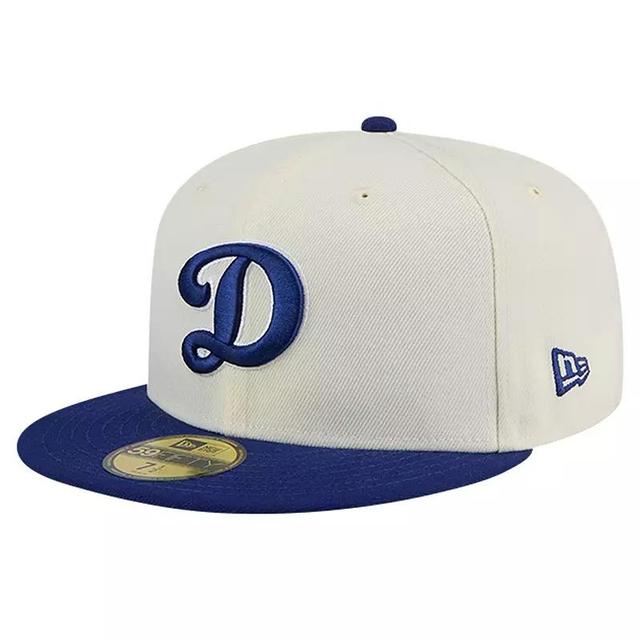 Mens New Era Cream Los Angeles Dodgers Evergreen Chrome 59FIFTY Fitted Hat Product Image