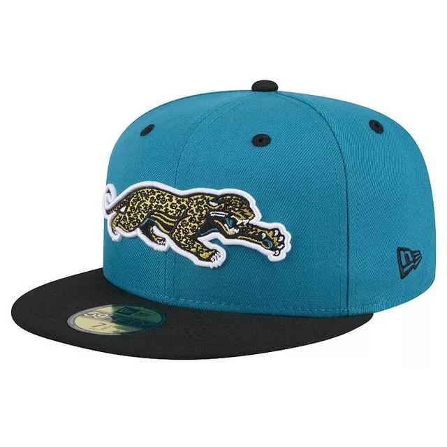 Mens New Era Teal/Black Jacksonville Jaguars Throwback Crawl Flipside Two-Tone 59FIFTY Fitted Hat Product Image