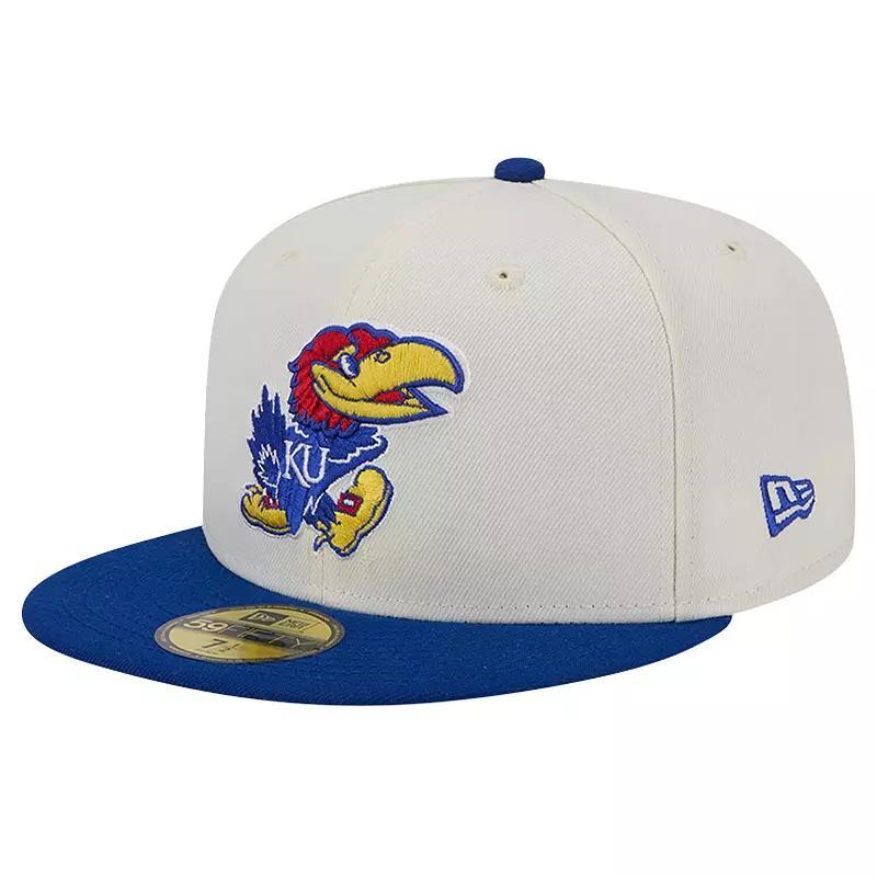 Mens New Era Kansas Jayhawks Chrome Vintage 59FIFTY Fitted Hat Product Image